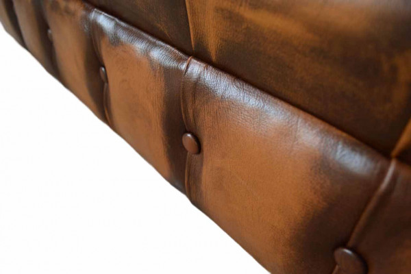 Sofa 4-Sëtz Chesterfield Design Luxus Sofa Polster Couch Nei Braun