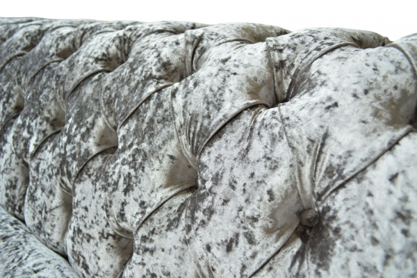 Dräisëtzer Canapé Chesterfield Canapé Samett Polster Sofa Wunnzëmmer Nei