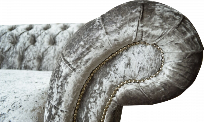 Dräisëtzer Canapé Chesterfield Canapé Samett Polster Sofa Wunnzëmmer Nei