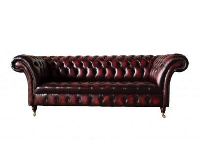 Chesterfield Lieder Sofa 3 Sëtz Braun Designer Couch Luxus Polster Nei