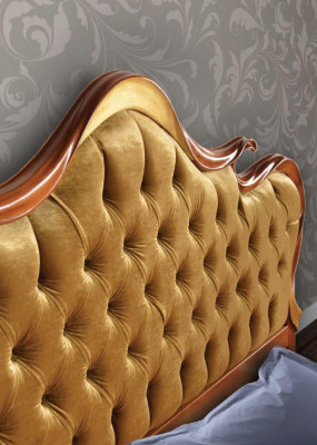Schlofzëmmer Bett Nuetsdësch Buedemolldësch Hocker Polsterbett Duebelbett Set 5-Teileg