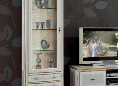 Wunnzëmmer rtv Vitrin tv Sideboard Schaf Dësch Vitrine Holz Miwwels Set 3tlg