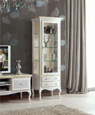 Wunnzëmmer rtv Vitrin tv Sideboard Schaf Dësch Vitrine Holz Miwwels Set 3tlg
