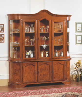 Anrichte Braun Vitrin Glasschaf Miwwel Sideboard Schief Vitrinen Schief