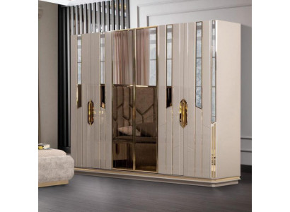 Kleederschaf Holzkascht Moderne Garde Roobe Schaf Beige