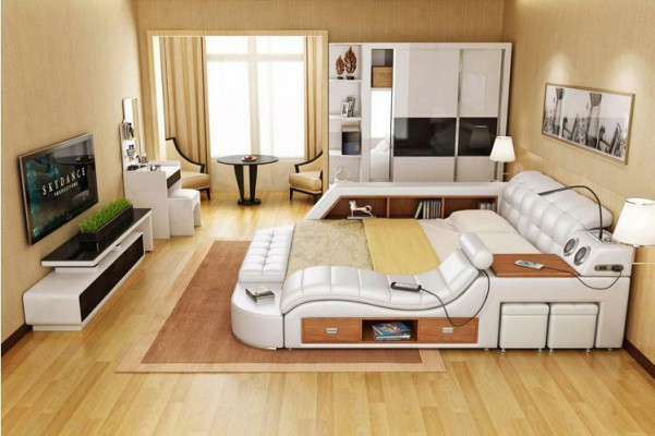 Bett duebel Regaler Lieder Polster Better Multifunktioun mat neier Massagefunktioun