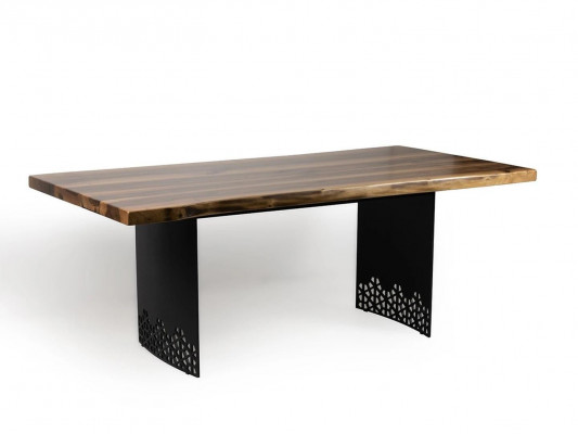 Luxus Dësch Braun Edelstahl Design Iessdëscher Holz Modern Iessdësch Nei