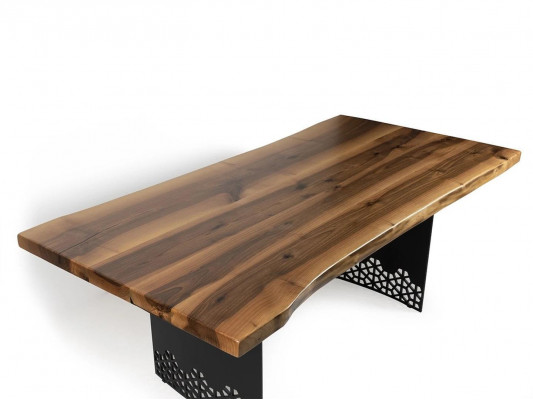 Luxus Dësch Braun Edelstahl Design Iessdëscher Holz Modern Iessdësch Nei