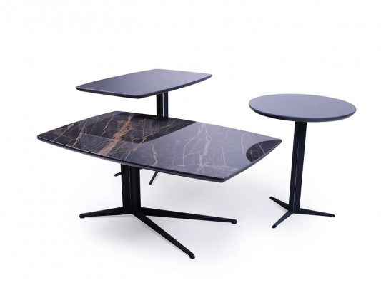 Wunnzëmmer Set 3tlg Luxus Couchtisch 2x Niewentisch Dësch Ariichtung