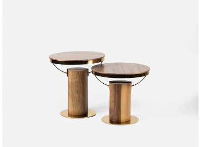 2x Ronnen Niewentisch Braun Wunnzëmmer Kaffisdësch Design Modern