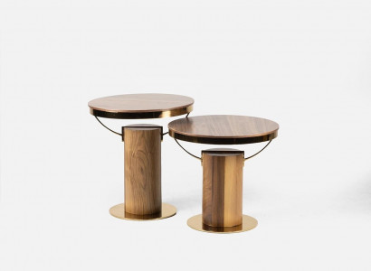2x Ronnen Niewentisch Braun Wunnzëmmer Kaffisdësch Design Modern