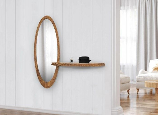 Stilvoll Regal fir d'Virhal mat Spigel Neiegkeet fir Äert Interieur