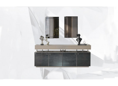 Sideboard mat Spigel Anrichte Garnitur Schaf Modern Kommod Grau