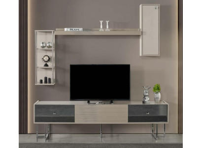 Wunnwand RTV Lowboard TV Ständer Schaf Holz Gro Regaler Wunnzëmmer