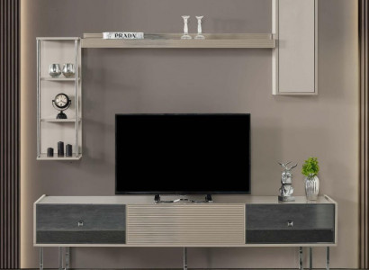 Wunnwand RTV Lowboard TV Ständer Schaf Holz Gro Regaler Wunnzëmmer