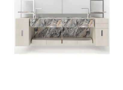 Beige Buedzëmmer Wäschbecken Armaturen Buedzëmmer Miwwelen Italienesch Stil Nei