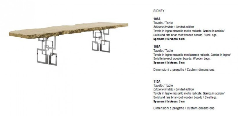 Iessdësch Design Luxus italienescht Miwwelen Holzmiewelen Dësch Holz Dëscher Massivholz.