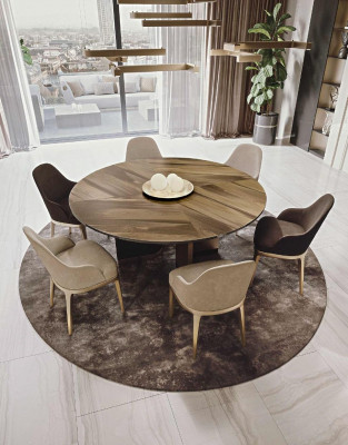 Iesszëmmer Garnitur Komplett Set Dësch + 6x Stull Design Luxus Miwwelen Dëscher Nei