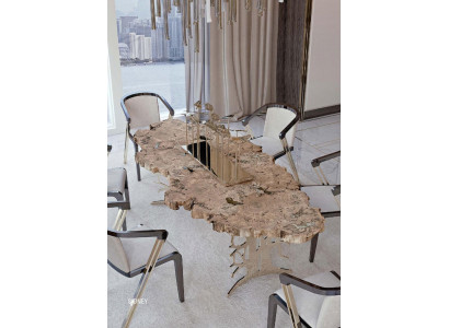 Massivholzdësch Design Dëscher Holz Iesszëmmer Wunnzëmmer klassescht Iesszëmmer nei