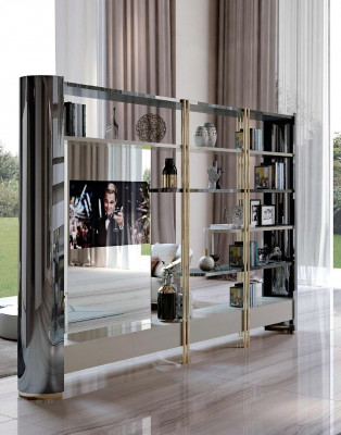 Tv Wand Design Bizzotto Wunnzëmmer Réckel Vitrin Schaf Miwwelen Design Wunnwand
