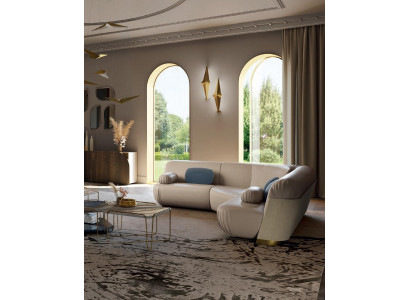 Eckcouch L-Form Gepolstert Couch Sofa Sofaen Wunnzëmmer Miwwelen Italien Bizzotto