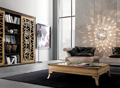 Wunnzëmmer Set Wunnmaueren Miwwelen 2x Fauteuils Kaffisdësch Holz 3-Teile Luxus Italien Nei
