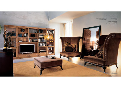 Fauteuil + Pouf Chaise Relax Fernseh 1-Sëtzer Sofa Nei Chesterfield Ouerfauteuil