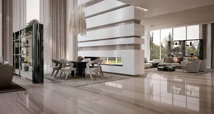Luxus Iessdësch Designer Dësch Marmor Massivholz Iesszëmmer Bizzotto Italienesch