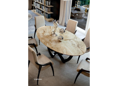 Iesszëmmerdëscher oval Iesszëmmermëbel Iessdësch Luxus Massivholz Italien nei