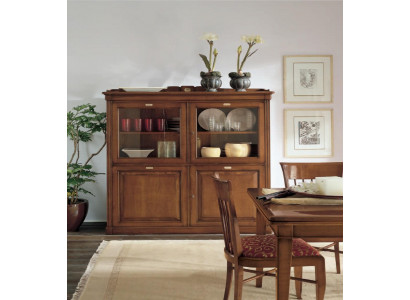 Wohnzëmmer Sideboard Glas Schaf Vitrin Iesszëmmer Sideboard Holz Schief Möbel