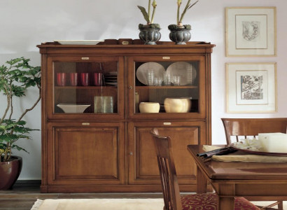 Wohnzëmmer Sideboard Glas Schaf Vitrin Iesszëmmer Sideboard Holz Schief Möbel