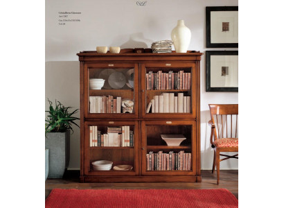 Klassesch Dëscher Design Miwwelen Italienesch Braun Vitrin Holz Luxus Schief