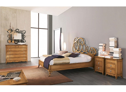 Klassesch Duebelbetter Schlofzëmmer Miwwelen Massive Holz Bizzotto Bett Nei