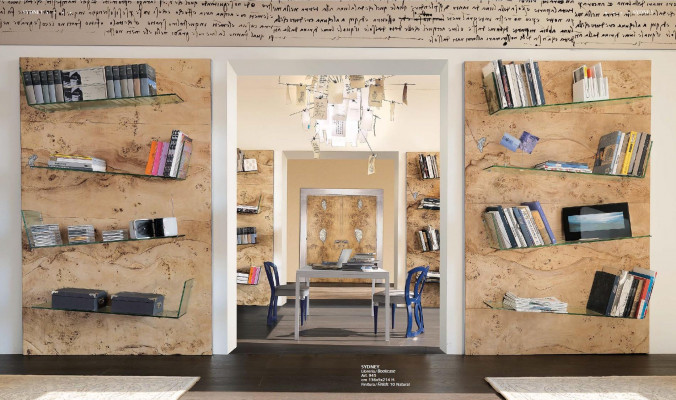 Regal Wäizëmmer Schaf Bicherregal Holz Büro-Schaf Schief Vitrinn Italien.