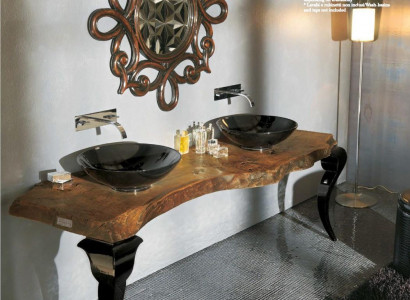 Waschbeckenmiwwel Buedzëmmer Dësch Konsolendëscher Holzdësch Massivholz Luxus Spullsteen