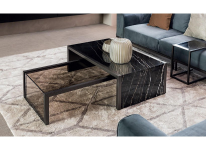 Couchtisch Glas Holz Wunnzëmmerdësch Grouss Sofa Dësch Miwwelen Dëscher Ariichtung