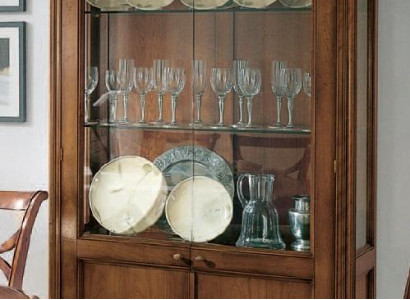 Wunnzëmmer Kredenz Glas Schaf Vitrin Iesszëmmer Kredenz Holz Schief Mébel