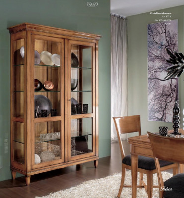 Vitrinne Vitrinne XXL Glas Schaf Anrichte Holz Miwwelen Klassesch Regaler Schiefcher