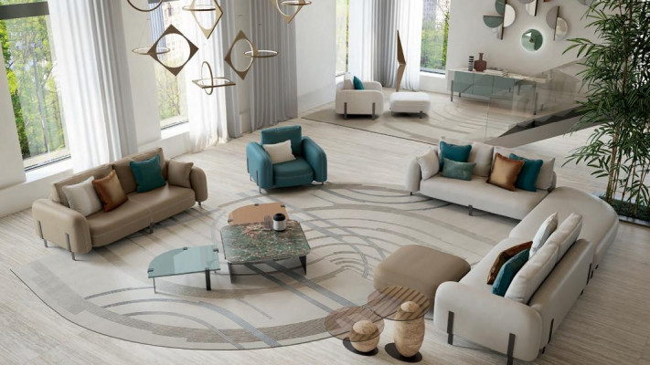 Sëtz Luxus Design Design Sëtz Stoff Wunnzëmmer Italienesch Miwwel Lounge