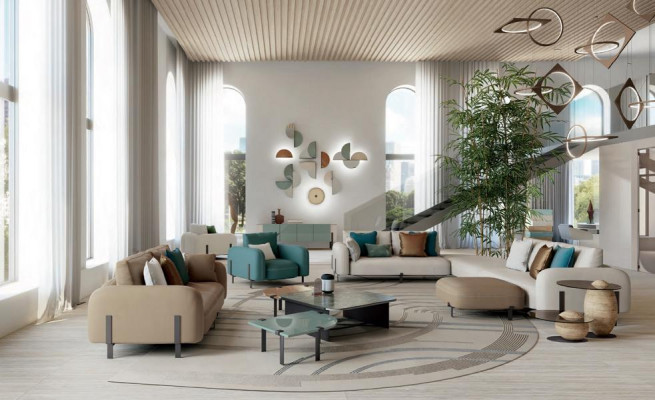 Sëtz Luxus Design Design Sëtz Stoff Wunnzëmmer Italienesch Miwwel Lounge