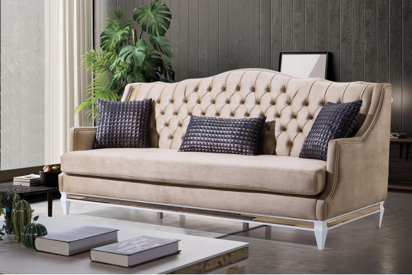 Modern Wunnzëmmer Sofagarnitur Polster Drëlëscher Designer Fauteuil 3-dëls.