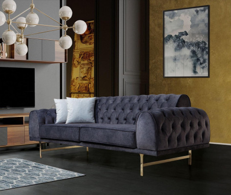 Schwaarz-Wäiss Canapé-Set 3+3 Sëtzer Stilvollen Einsëtzer Sesselen Sofaen