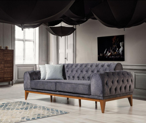 Modern Sofa Garnitur Designer Dräisëtzer Eenzëtzer Luxus 3-er Sesselen