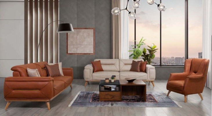 Wunnzëmmer Designer Sëtzmobilier Sofagarniture 3-Sëtzer Polstersëtz 3tlg