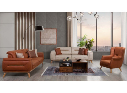 Wunnzëmmer Designer Sëtzmobilier Sofagarniture 3-Sëtzer Polstersëtz 3tlg