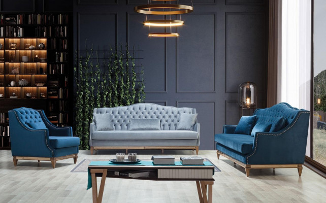 Luxus Miwwelen Polster Canapé Holz Italien Polster Sofa Klassesch Canapéen