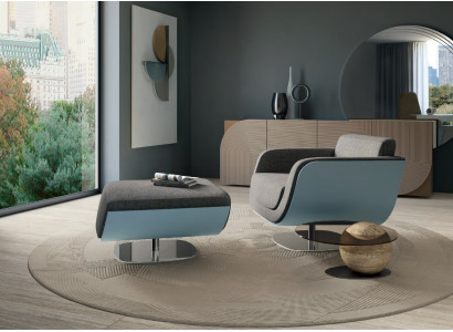 Drehstull Design Bizzotto Wunnzëmmer Italienesch Miwwelen Relax Lehnstull