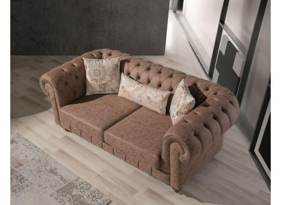 Stilvollen schockelbronge Chesterfield Zweesëtzer Designer 2-er 2-Sëtzer Canapé