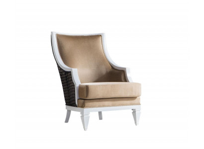 Hellbeia Concorde-Fauteuilsessel Einsitzer Holzrahmen Holz Liegendefauteuil