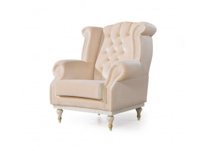 Wäissen Retro Sessel Chesterfield Einsëtzer Barsessel Wunnzëmmer 1-Sëtzer
